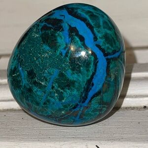 Gorgeous Chrysocolla w/ Malachite, Azurite & Quartz Palm Stone